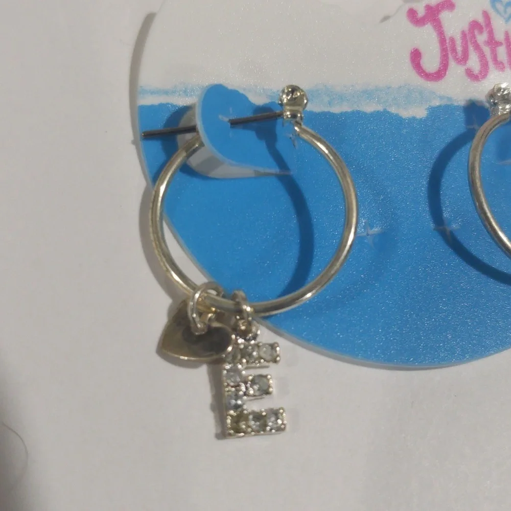 Justice Silver-tone Hoop Earrings Sparkling 